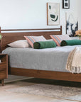 Lenia King Panel Bed Walnut - From Where - 
