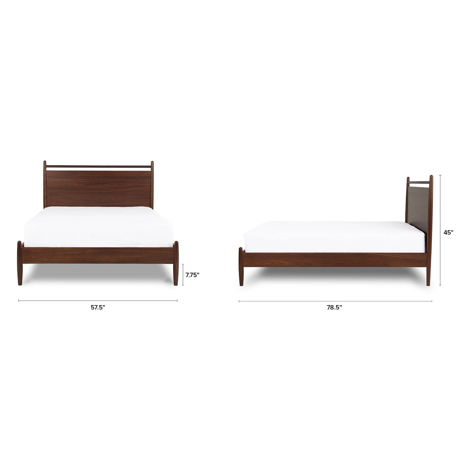 Lenia Wooden Panel Bed in Walnut - From Where Finds - 