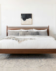 Lenia Wooden Panel Bed in Walnut - From Where Finds - 