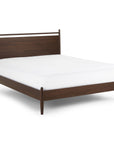 Lenia Wooden Panel Bed in Walnut - From Where - 