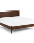 Lenia Wooden Panel Bed in Walnut - From Where - 