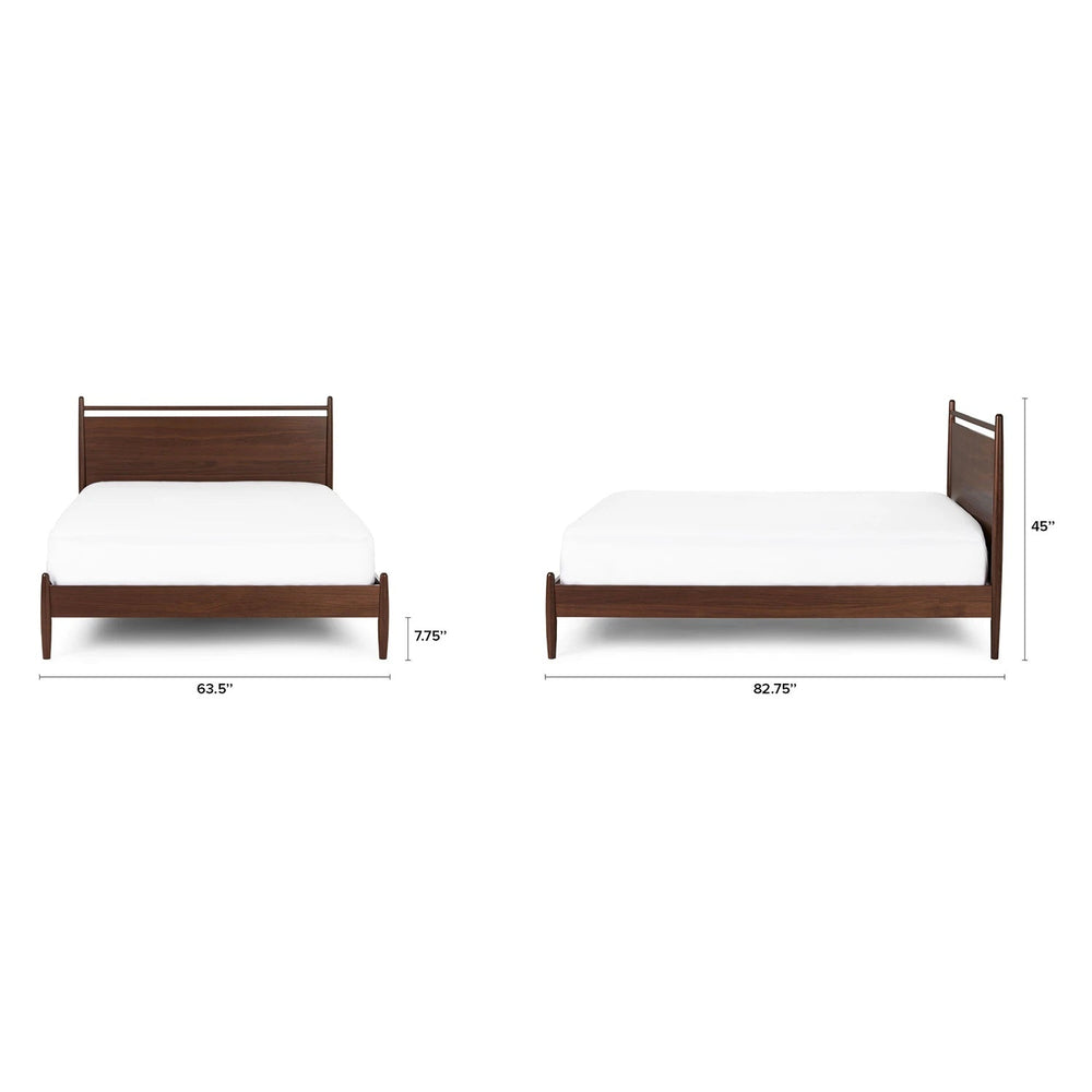 Lenia Wooden Panel Bed in Walnut - From Where Finds - 