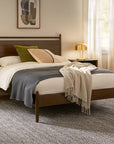 Lenia Wooden Panel Bed in Walnut - From Where Finds - 
