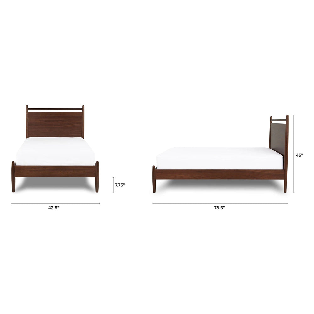 Lenia Wooden Panel Bed in Walnut - From Where Finds - 