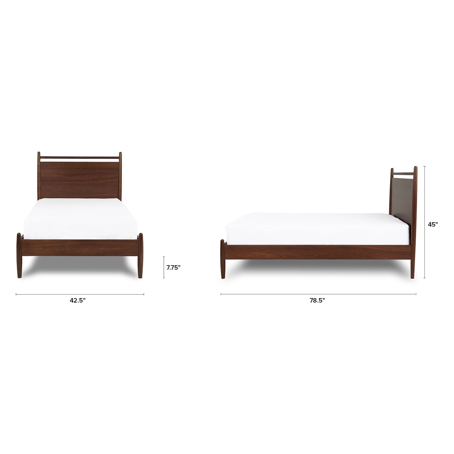 Lenia Wooden Panel Bed in Walnut - From Where Finds - 
