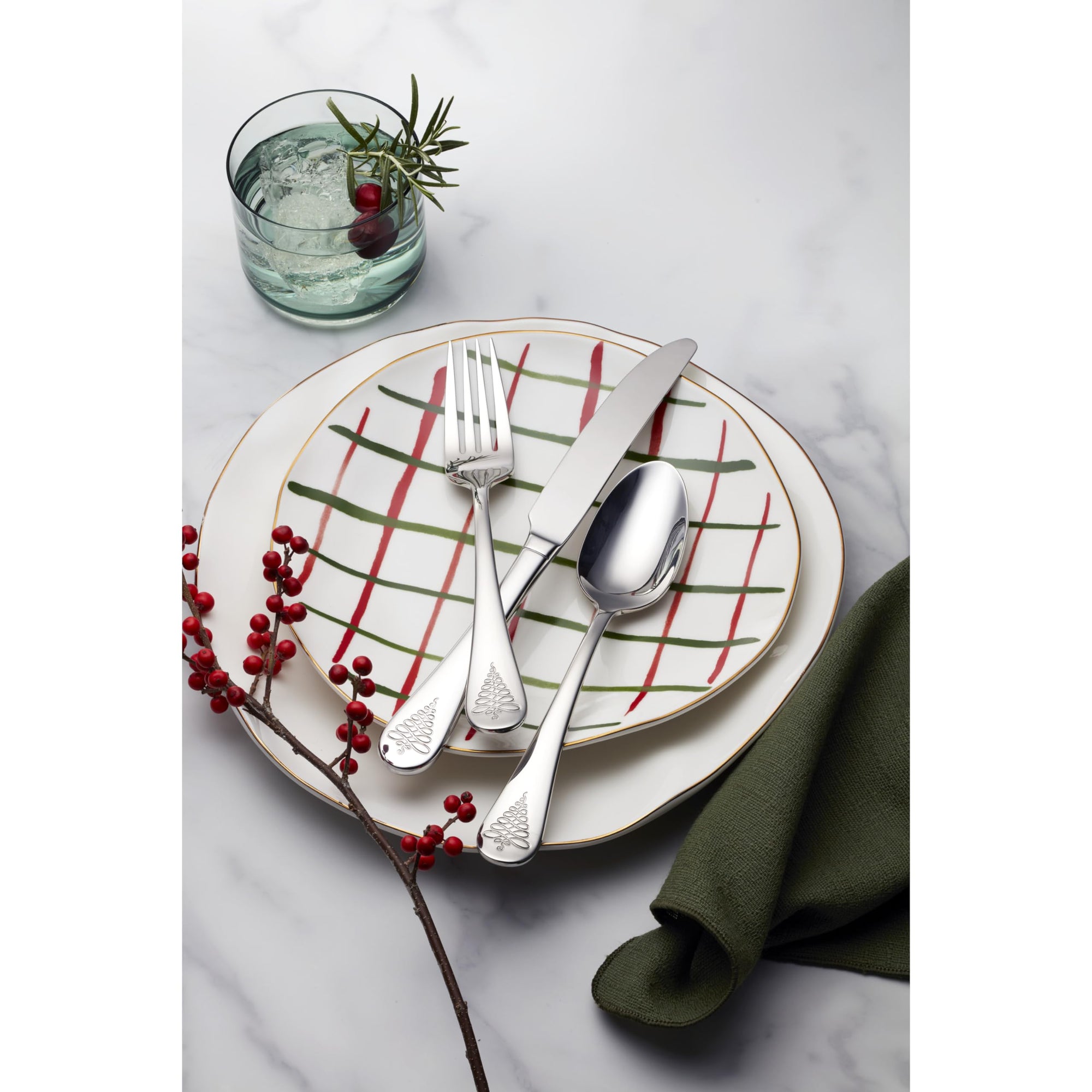 Lenox Noella 65 - Piece Flatware Silverware Set - From Where Finds - 