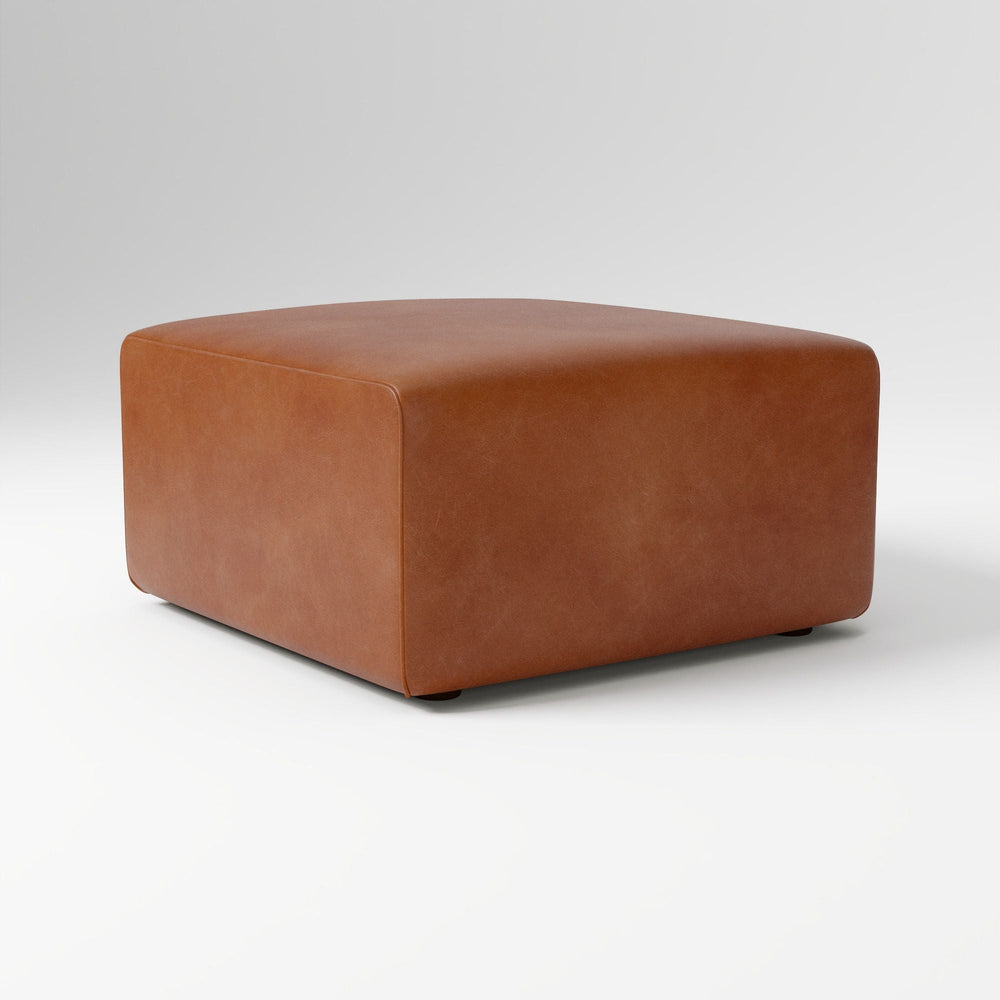 Leo Motion Leather Ottoman - From Where -