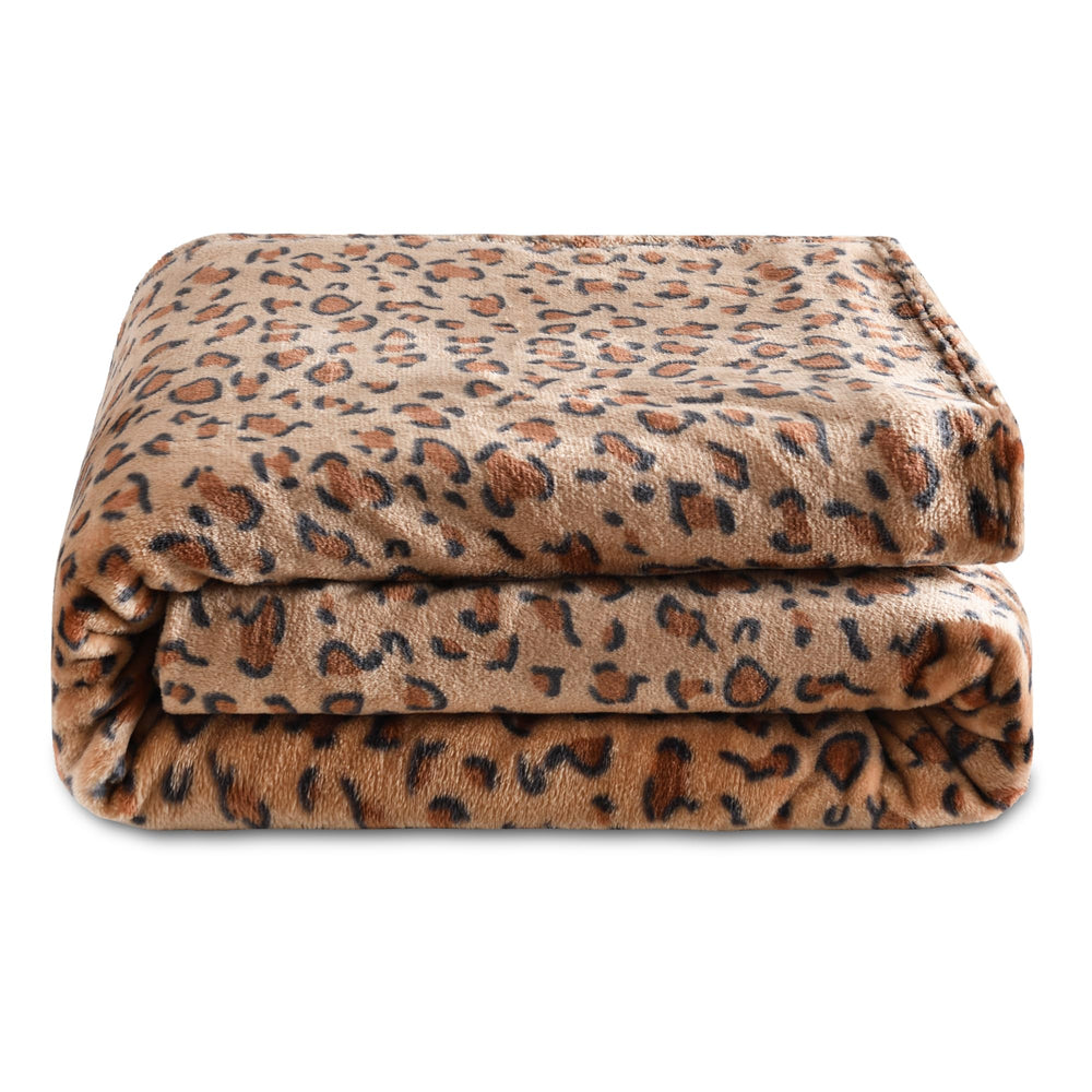 Leopard Print Fleece Throw Blanket - From Where - 