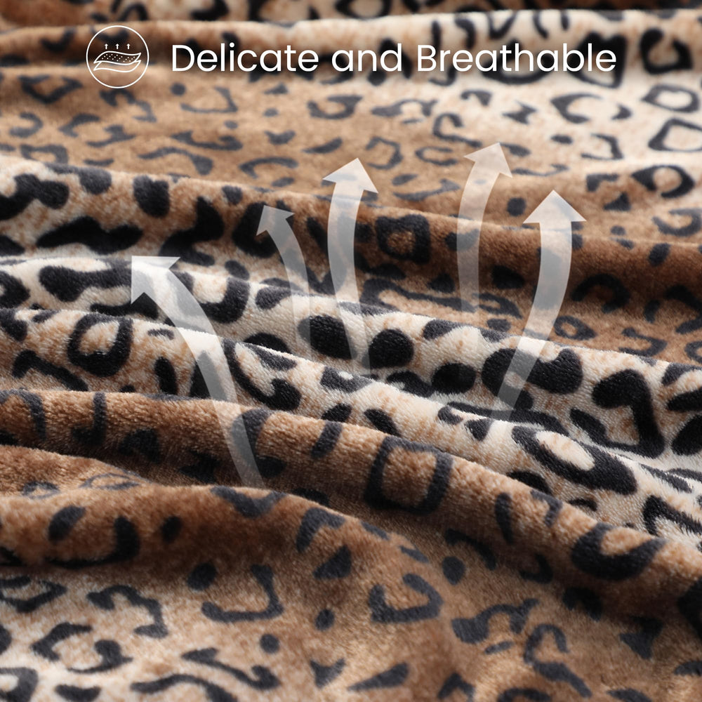 Leopard Print Fleece Throw Blanket - From Where - 