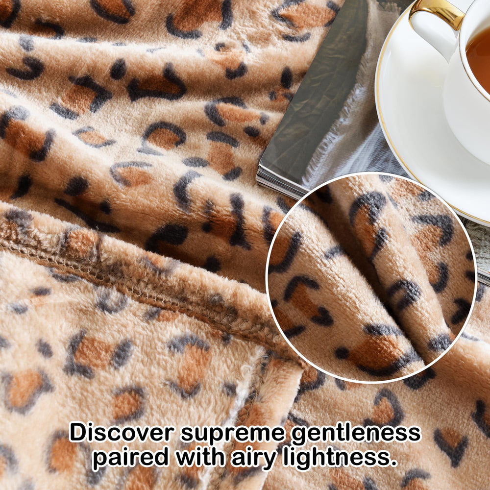 Leopard Print Fleece Throw Blanket - From Where - 