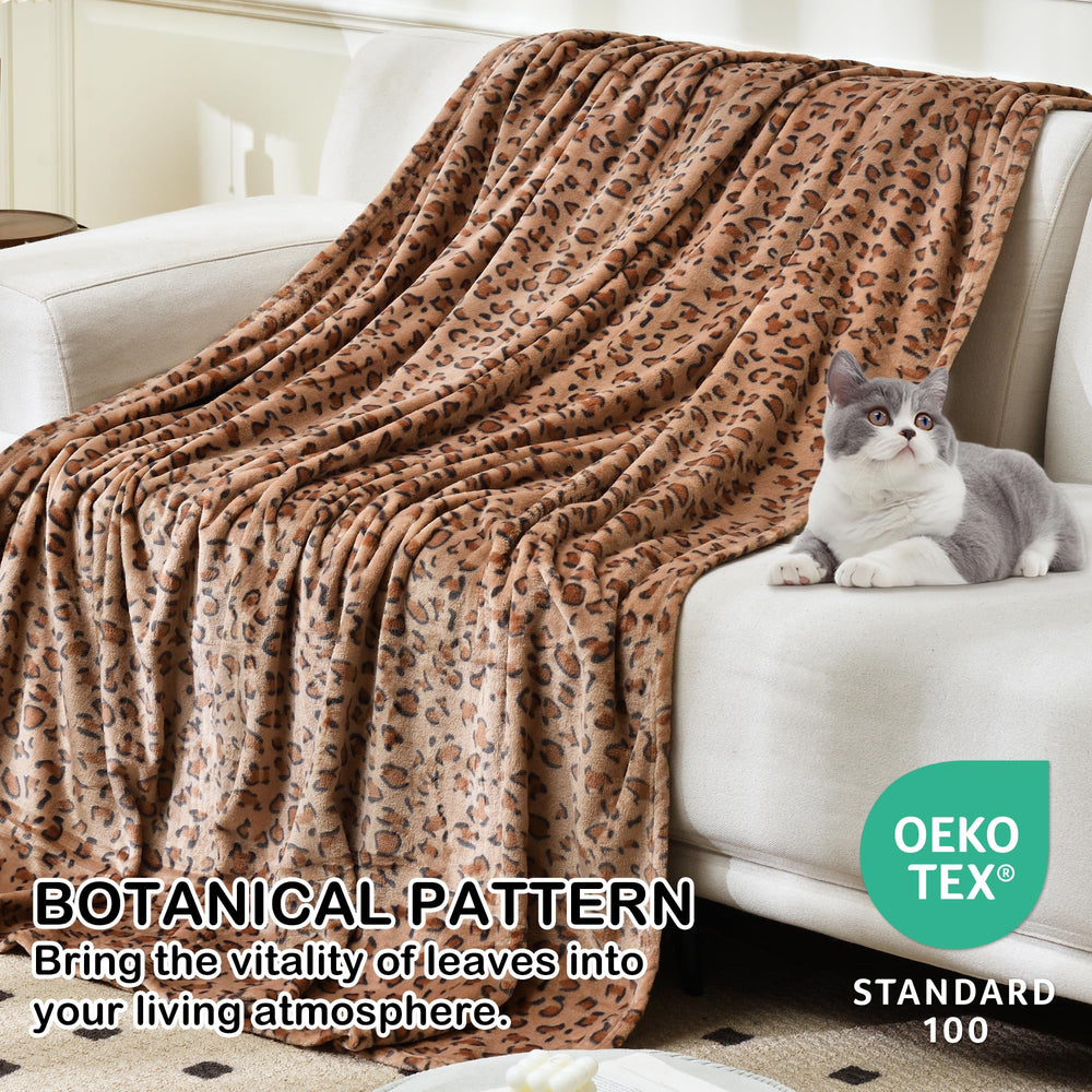 Leopard Print Fleece Throw Blanket - From Where - 