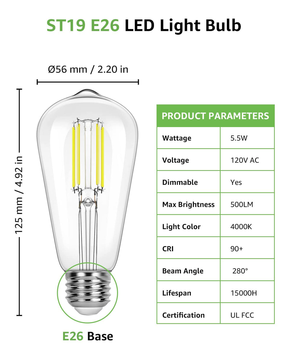 Lepro Dimmable LED Edison Bulbs - From Where - 
