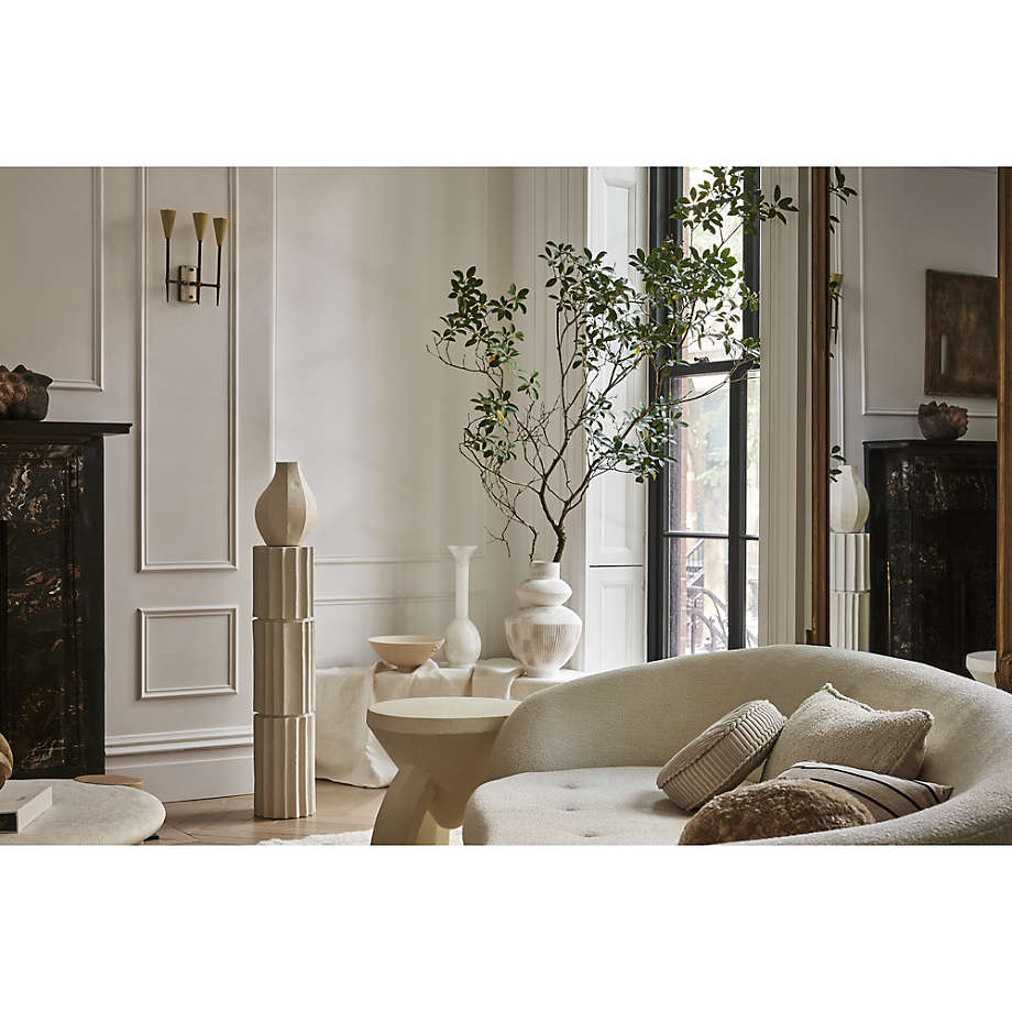 Les Crêtes White Textured Vase 18&quot; - From Where - 