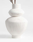 Les Crêtes White Textured Vase 18" - From Where - 