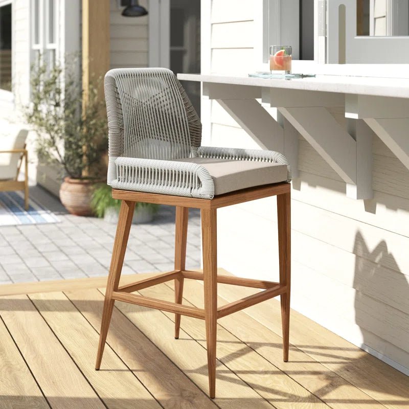 Lesley Metal Frame Bar Stool with Cushion - From Where - 