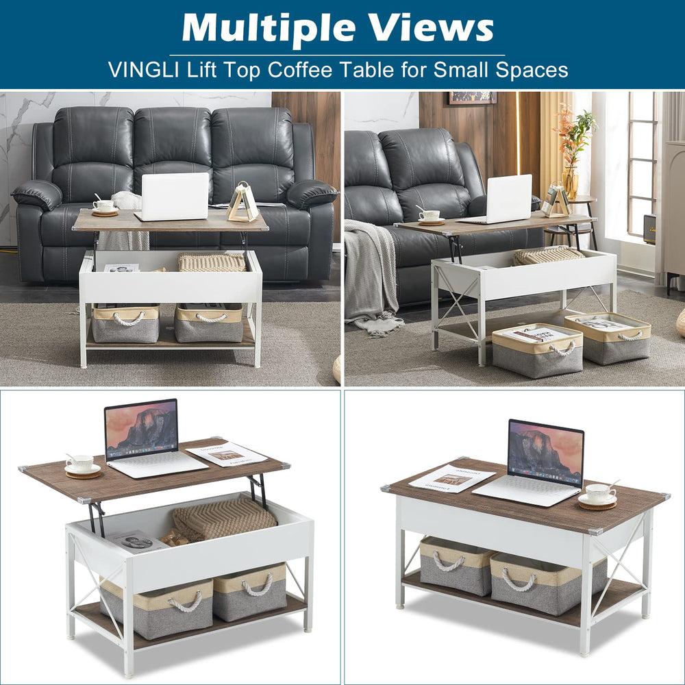 Lift Top Coffee Table with Storage Bins - From Where - 