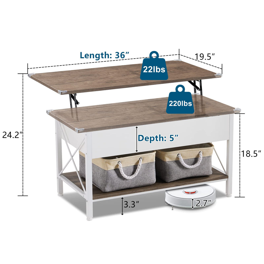 Lift Top Coffee Table with Storage Bins - From Where - 