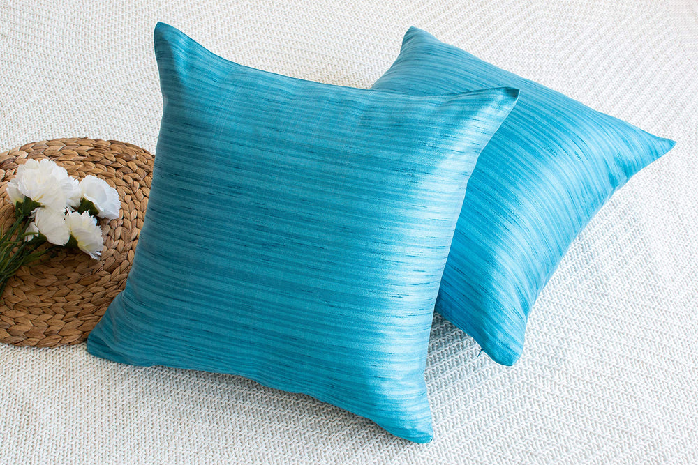 Light Blue Euro Sham Covers (Set of 2) - From Where - 