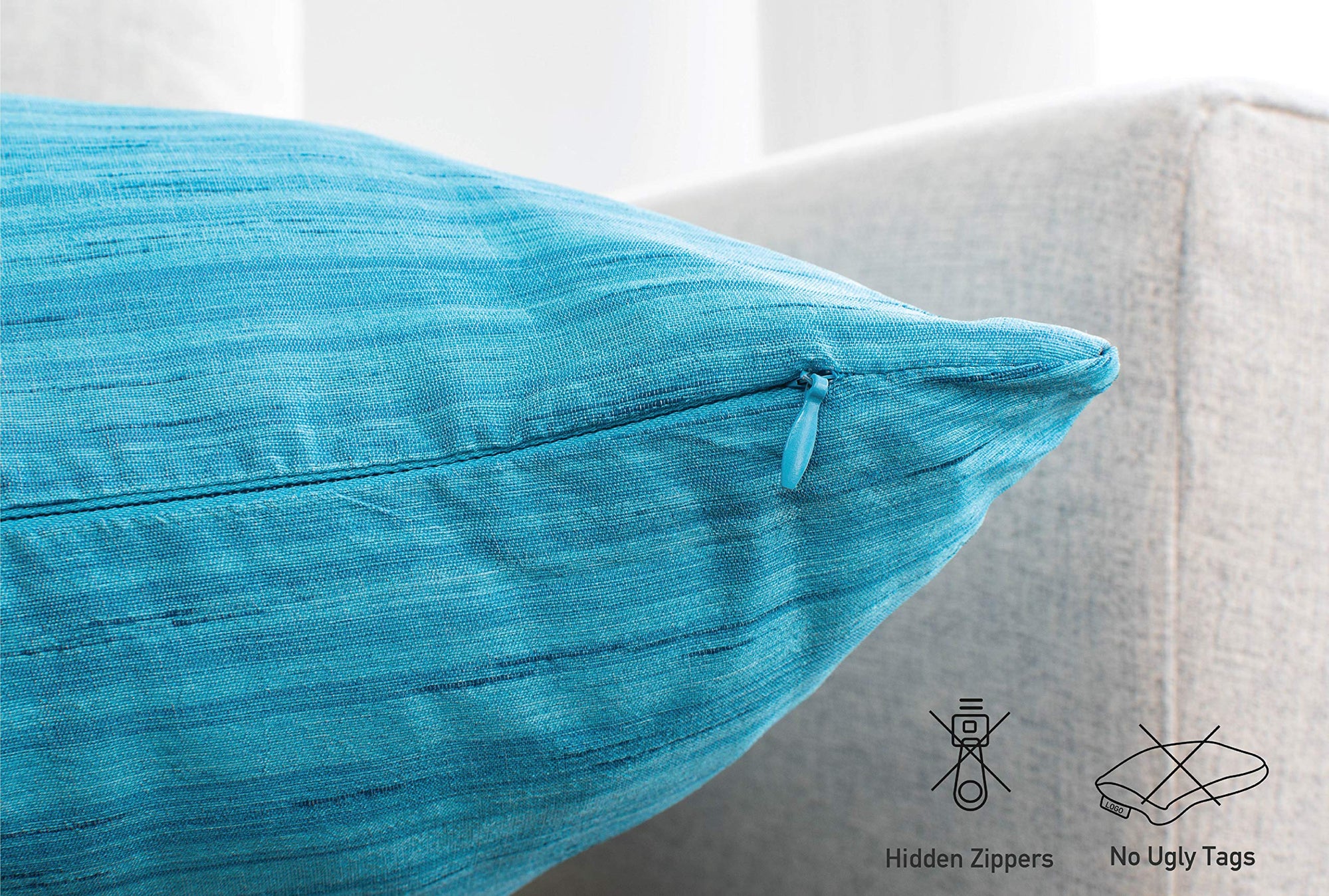 Light Blue Euro Sham Covers (Set of 2) - From Where - 