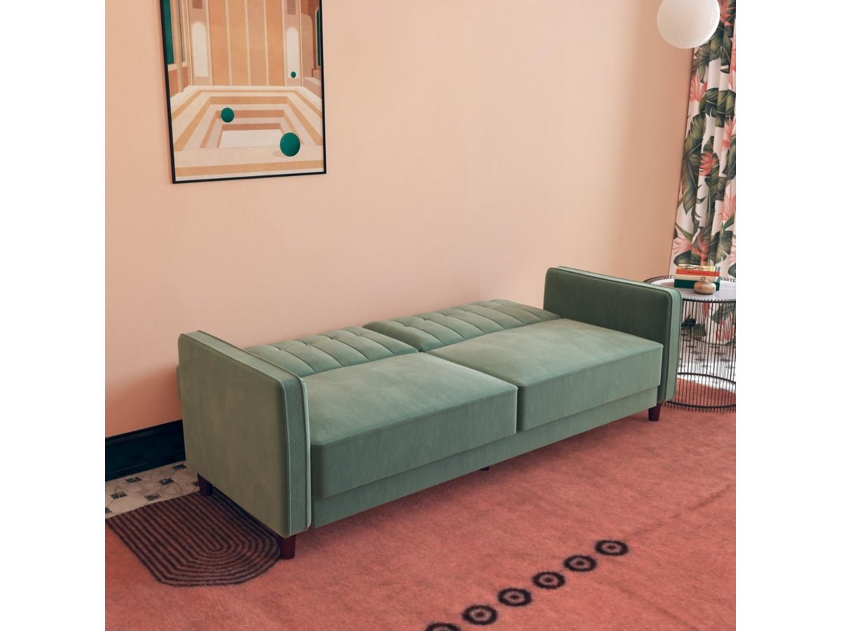 Light Green Velvet Tufted Sofa - From Where - 