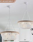 Lights White Bohemia Wood Beaded Chandelier - From Where - 