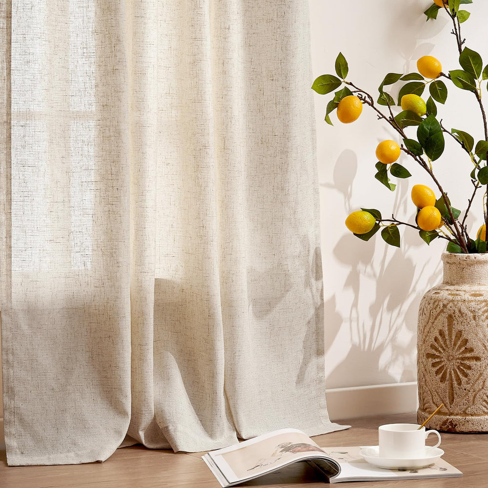 Linen Crude Curtains (Set of 2) - From Where - 