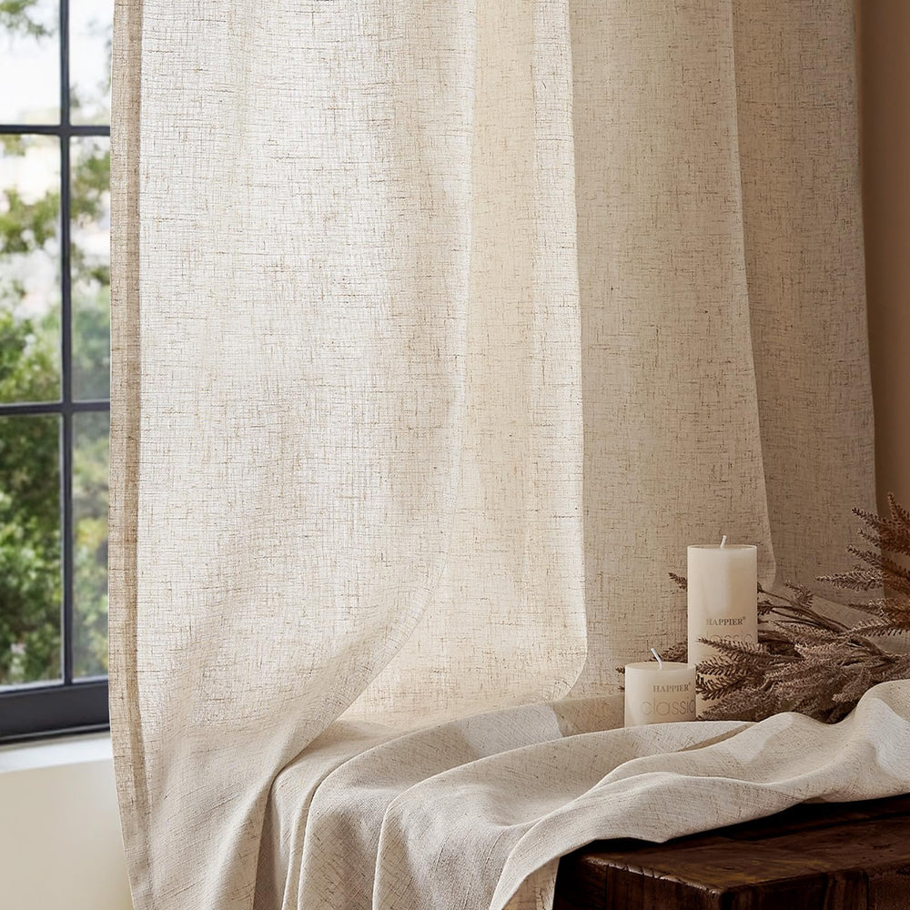 Linen Crude Curtains (Set of 2) - From Where - 