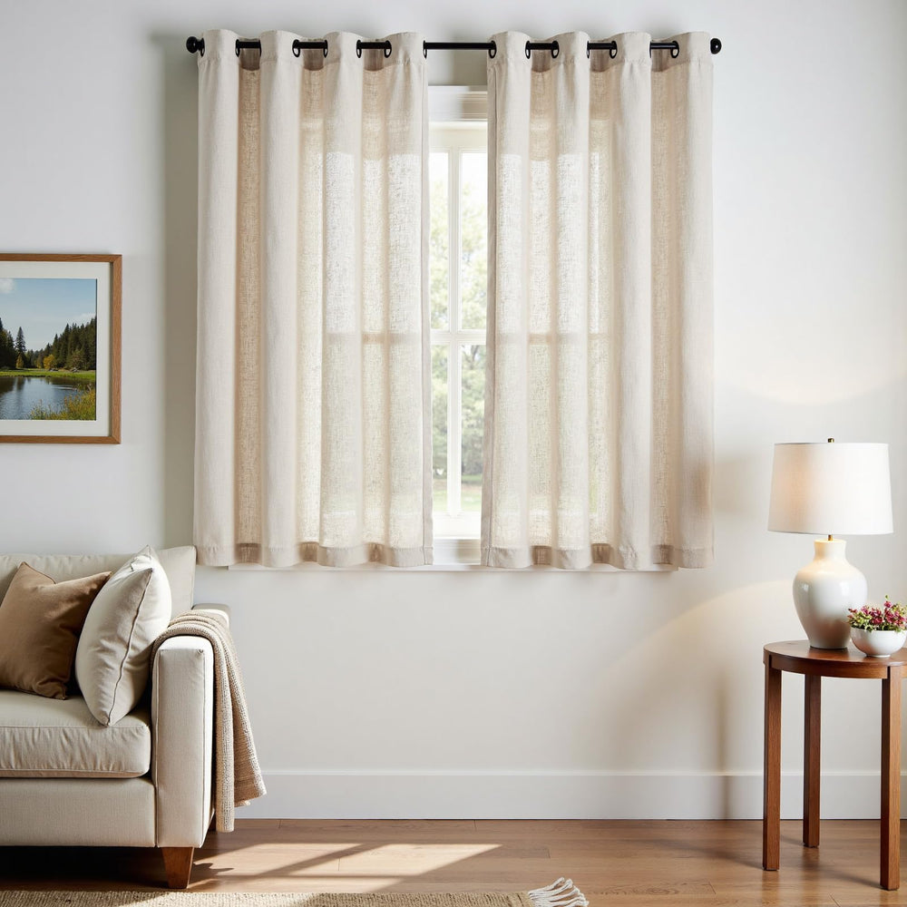 Linen Crude Curtains (Set of 2) - From Where - 