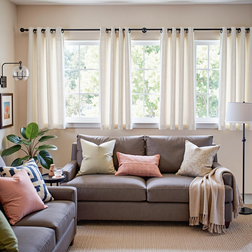 Linen Crude Curtains (Set of 2) - From Where - 