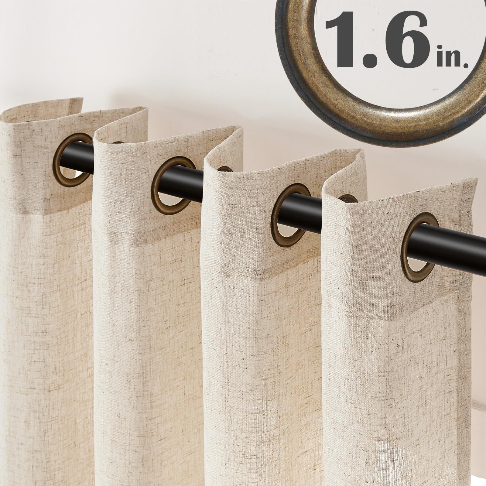 Linen Crude Curtains (Set of 2) - From Where - 