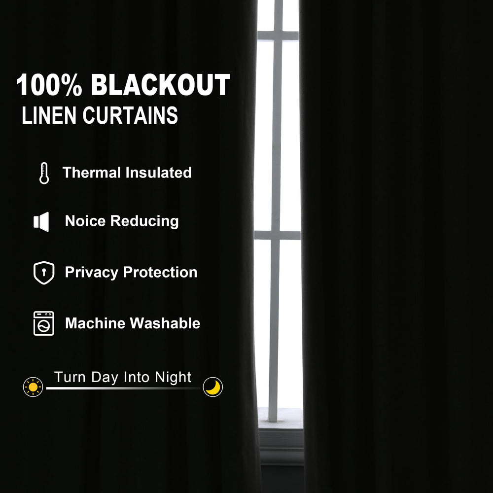 Linen Rod Pocket Blackout Curtains - From Where - 