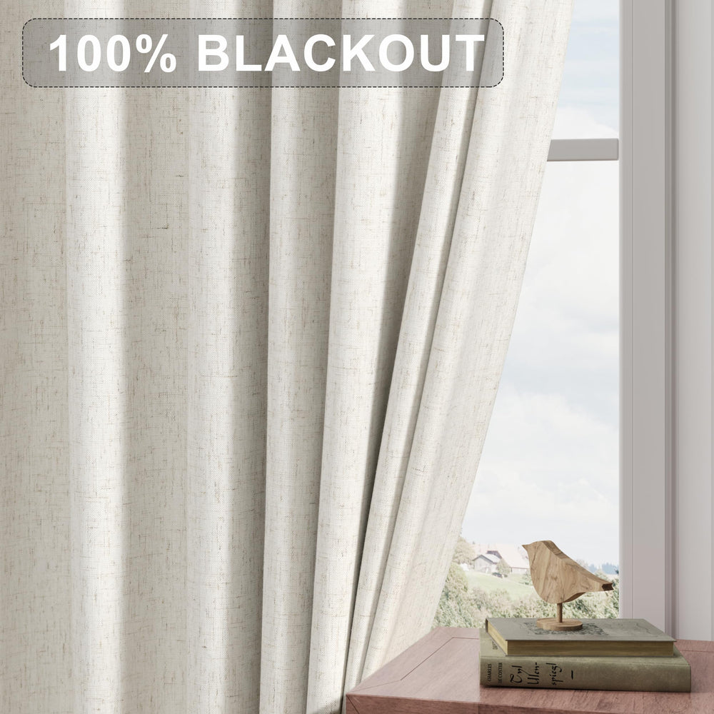 Linen Rod Pocket Blackout Curtains - From Where - 