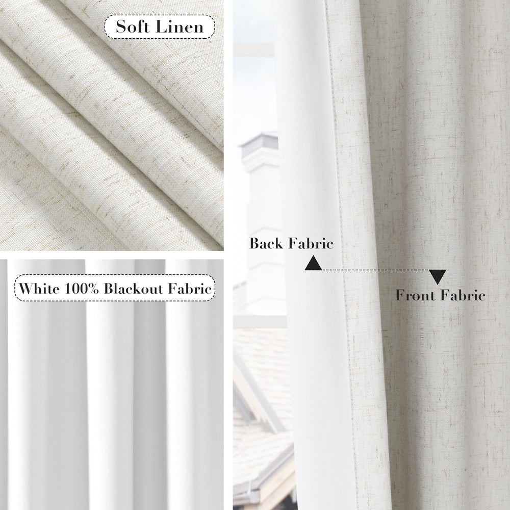 Linen Rod Pocket Blackout Curtains - From Where - 