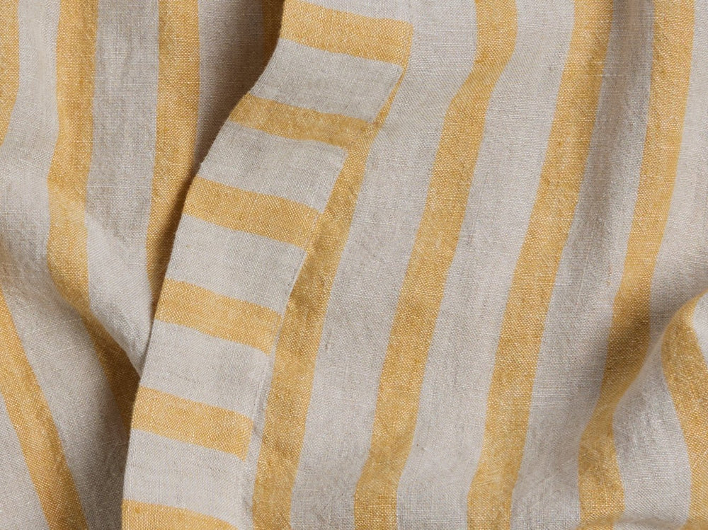 Linen Stripe Robe - From Where -