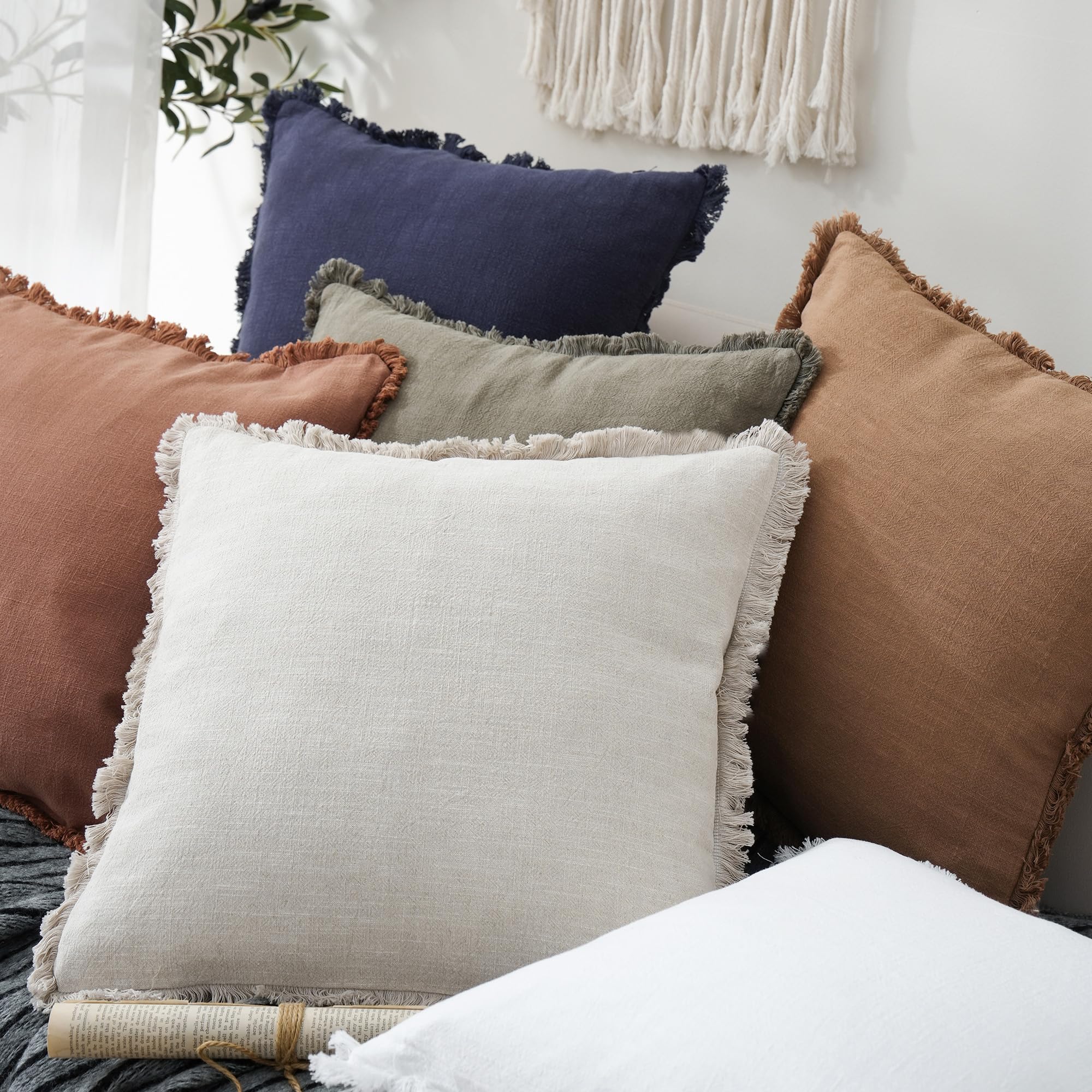 Linen Tassel Pillow Covers (Set of 2) - From Where Finds - 