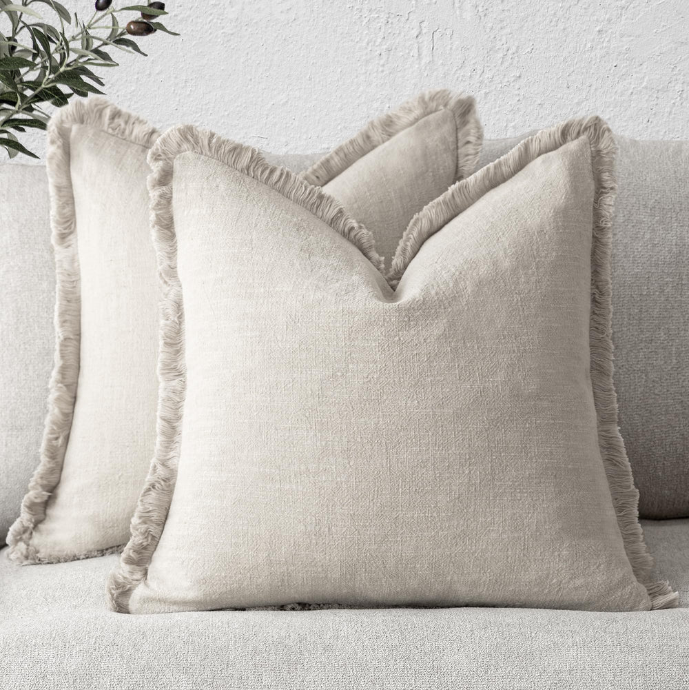 Linen Tassel Pillow Covers (Set of 2) - From Where Finds - 