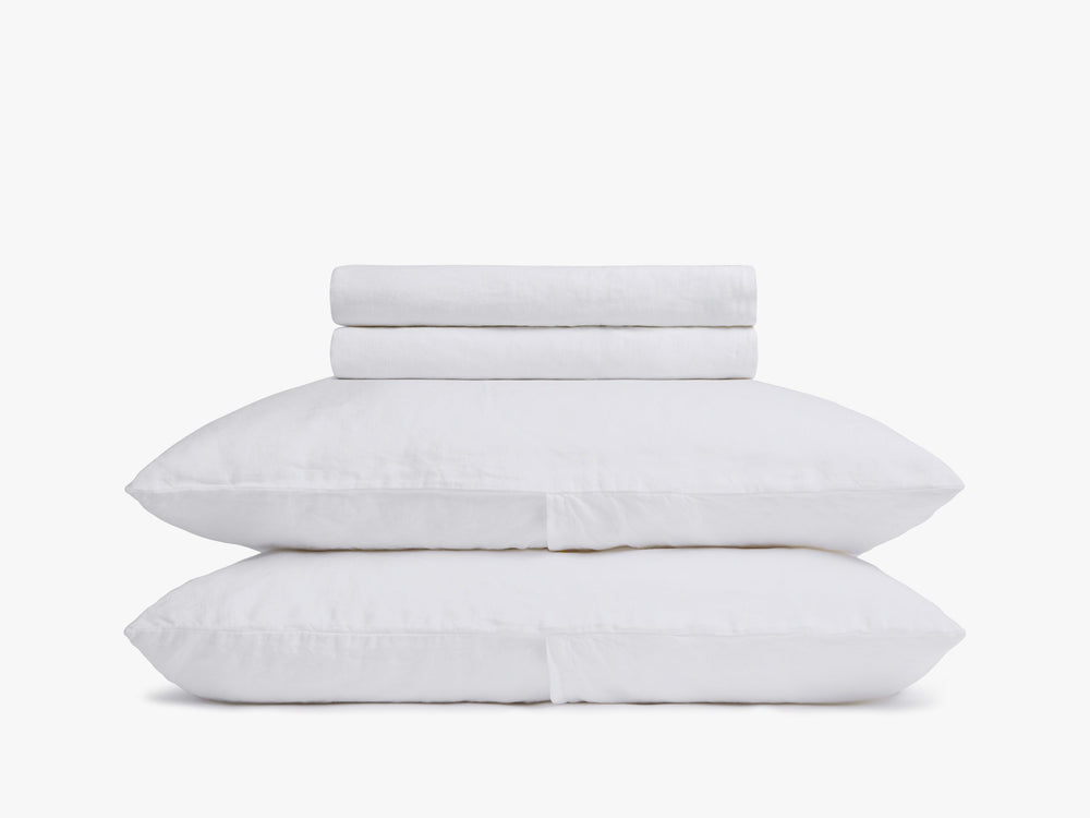Linen Sheet Set - White K/CK