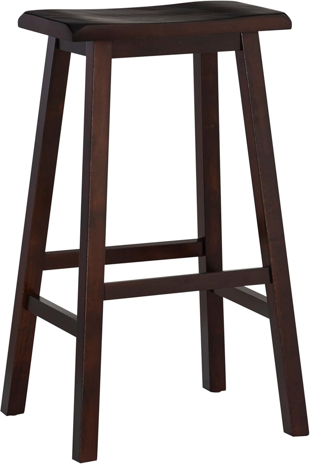 Linon Home Home Saddle Stool, 29 - Inch, 17" w x 11" d x h, Dark Brown, Bar Height - From Where - 