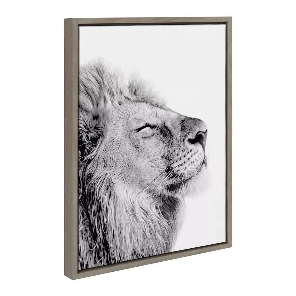 Lion Framed Canvas Wall Art - From Where - 
