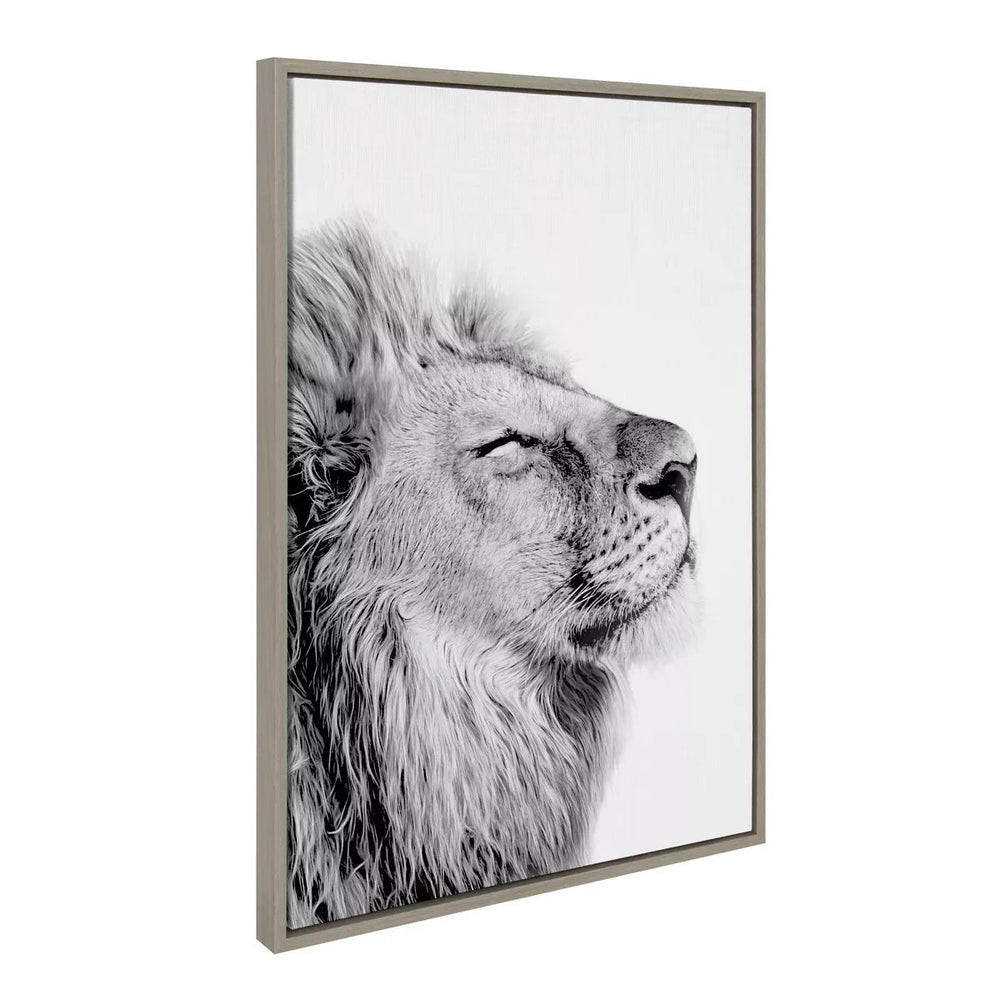 Lion Framed Canvas Wall Art - From Where - 