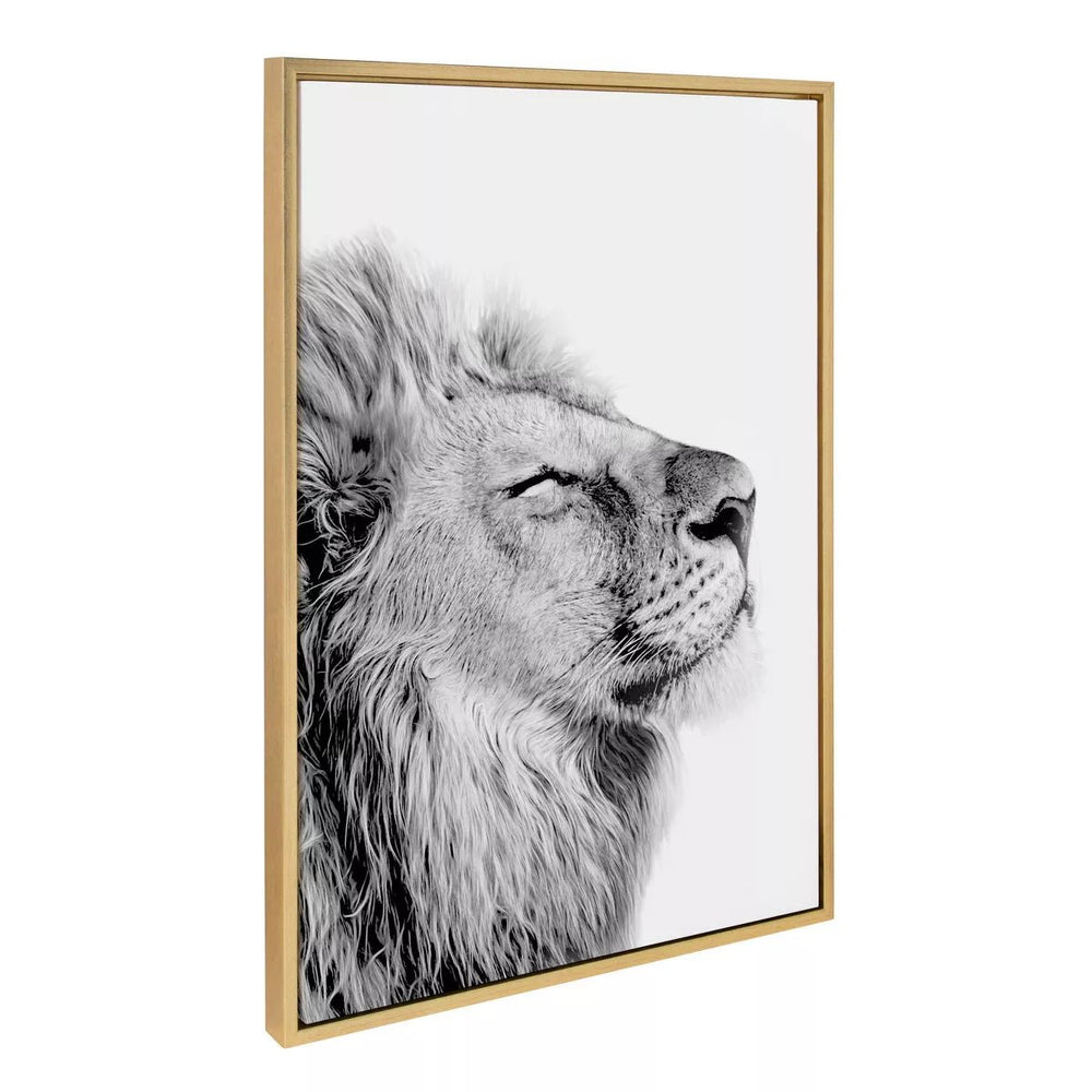 Lion Framed Canvas Wall Art - From Where - 