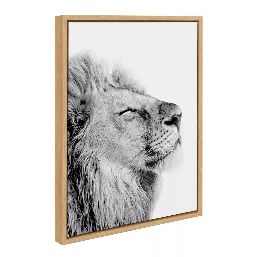 Lion Framed Canvas Wall Art - From Where - 