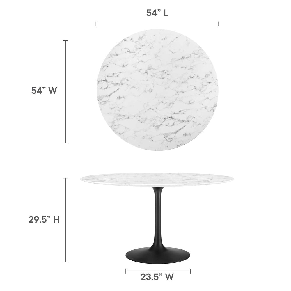 Lippa 54&quot; Round Marble Dining Table - From Where - 