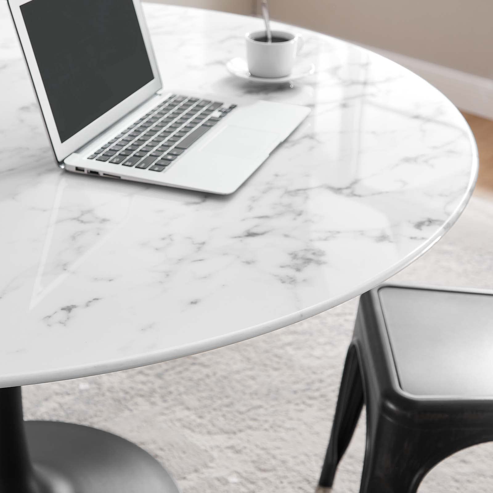 Lippa 54" Round Marble Dining Table - From Where - 