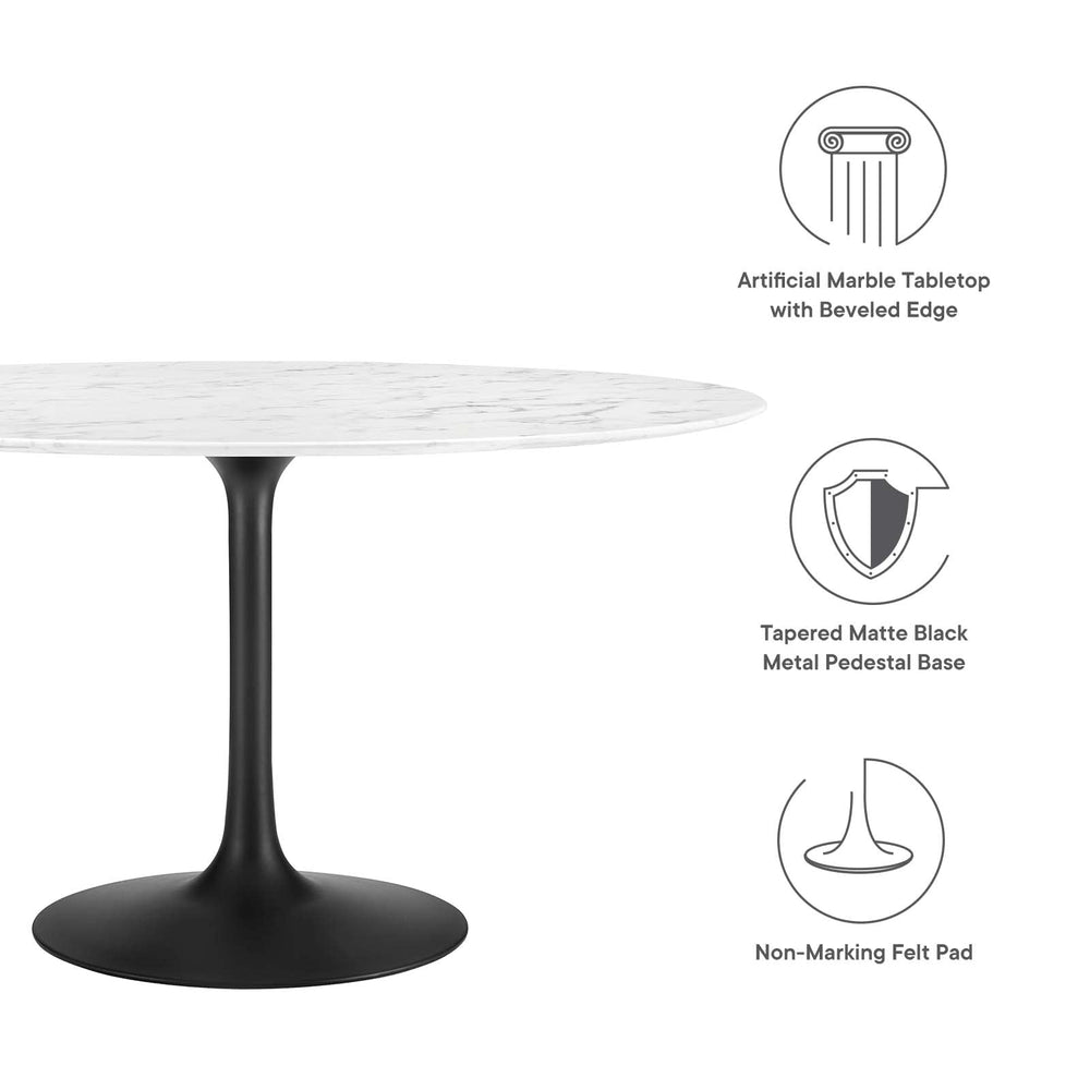 Lippa 54&quot; Round Marble Dining Table - From Where - 