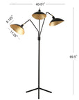 Iris 69.5" 3-Light Floor Lamp
