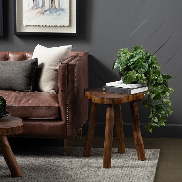 Live Edge Brown End Table - From Where - 