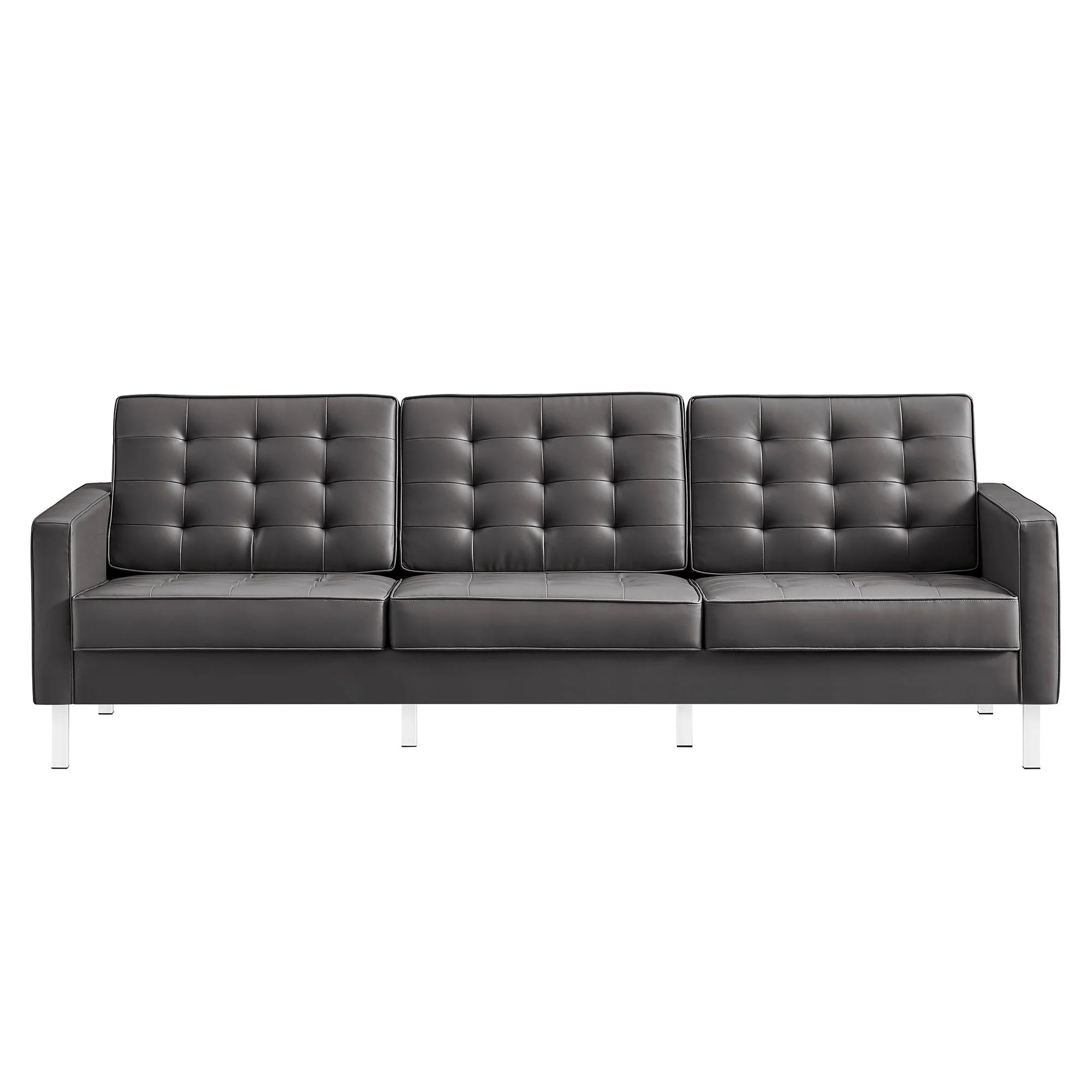 Loft Tufted Vegan Leather Sofa - From Where Finds - 