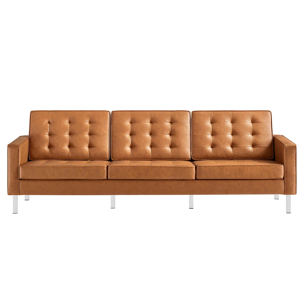 Loft Tufted Vegan Leather Sofa - From Where Finds - 