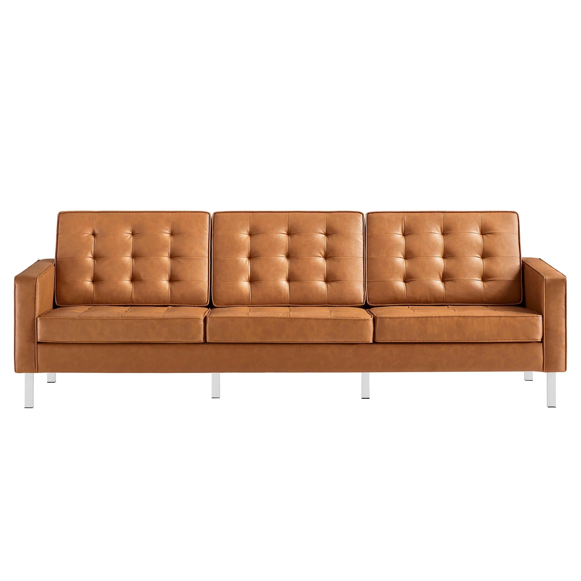 Loft Tufted Vegan Leather Sofa - From Where Finds - 
